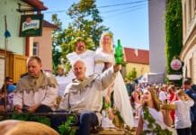Burčák, akrobaté i královský průvod. Na Znojemské vinobraní svítilo slunce. Obrazně i doslova Znojemské historické vinobraní průvod