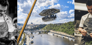 Vzhůru do oblak s Patrikem Bečvářem. Dinner in the Sky v nové lokaci Patrik Bečvář a večeře v oblacích